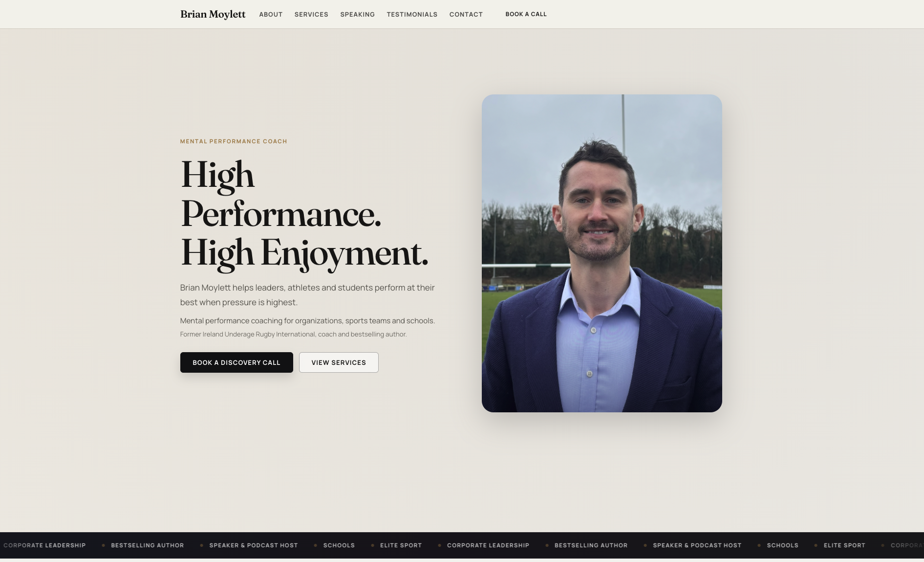 Screenshot of brianmoylett.com website