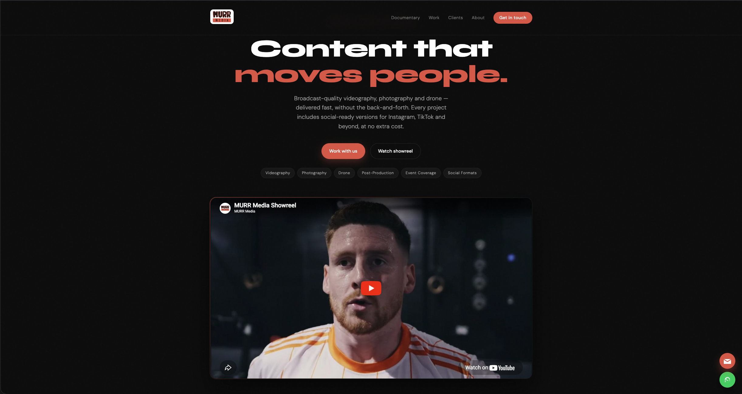 Screenshot of murrmedia.com website